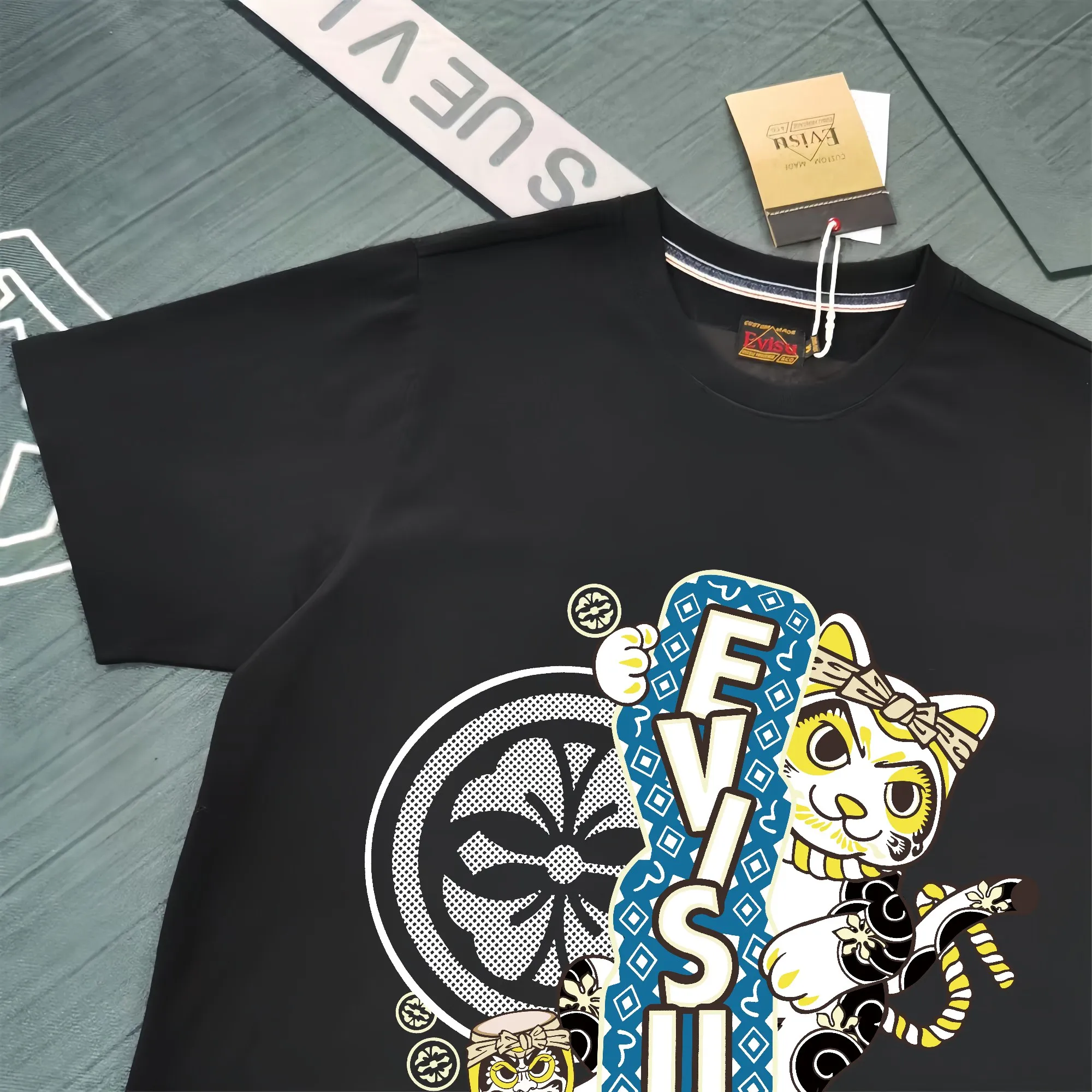 Evisu 2025New Arrival T ⚠ Quality⚠ Same Style T 。 ，Black S-XXL，White S-XXL，Gray M-XXL，Red S-XXL， Red M-XXL